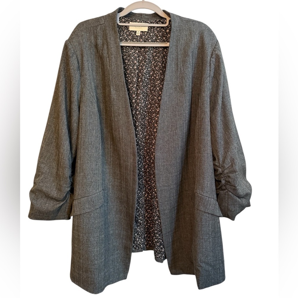 Gray Open Front Blazer